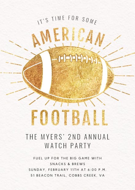 An american classic - sports & games invitation
