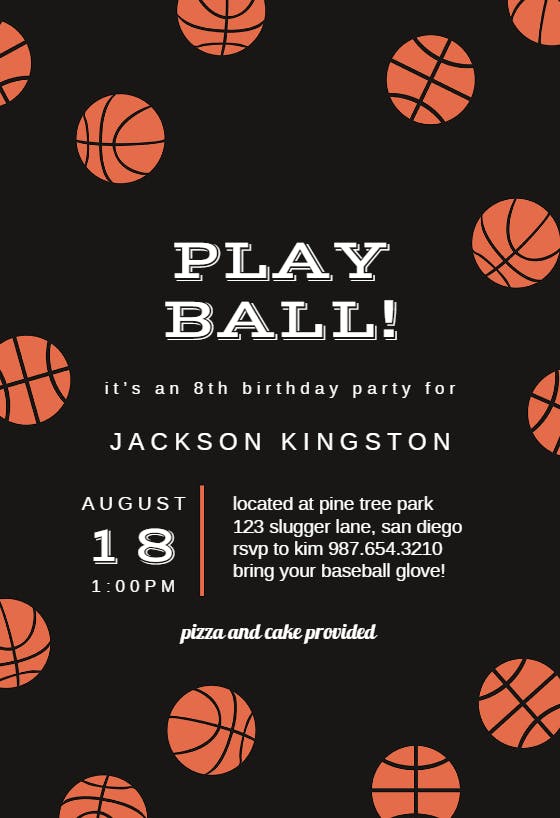 Basketball birthday - birthday invitation