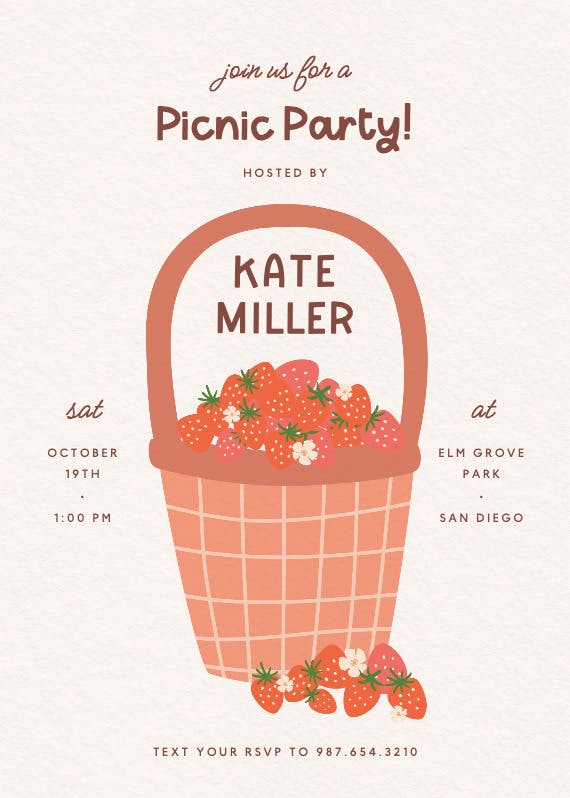 Berry basket - party invitation