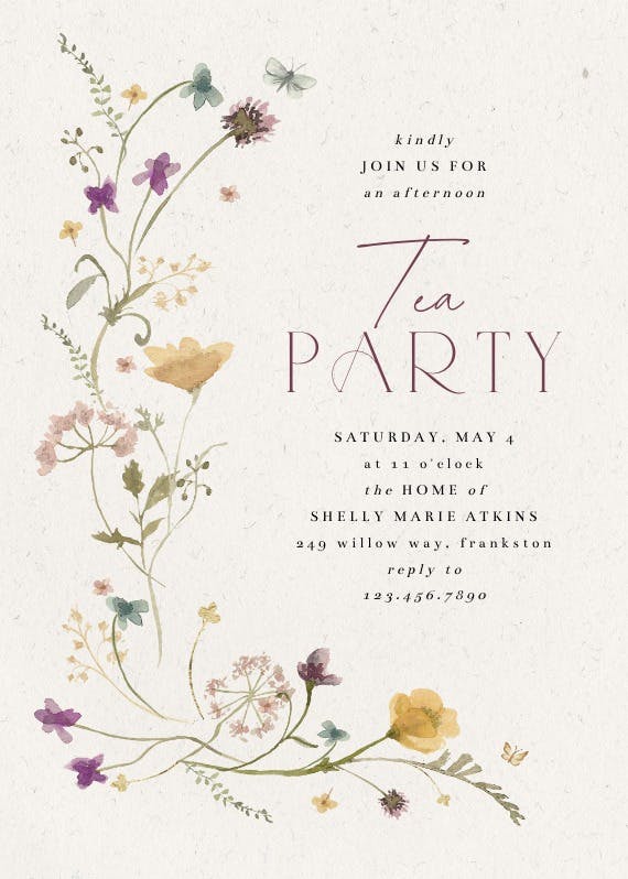 Bloom wildflower - party invitation
