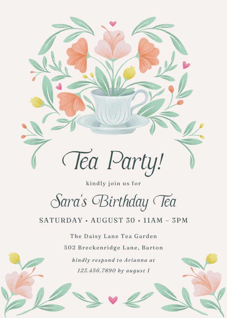 Blossom haven - invitación de cumpleaños