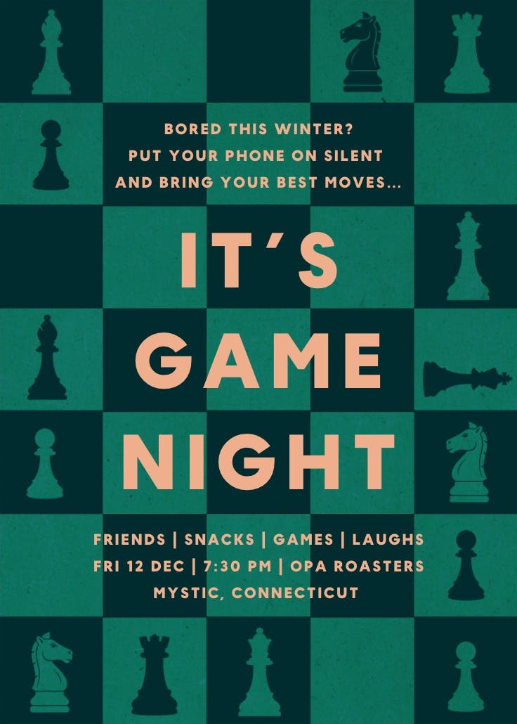 Board bored - sports & games invitation