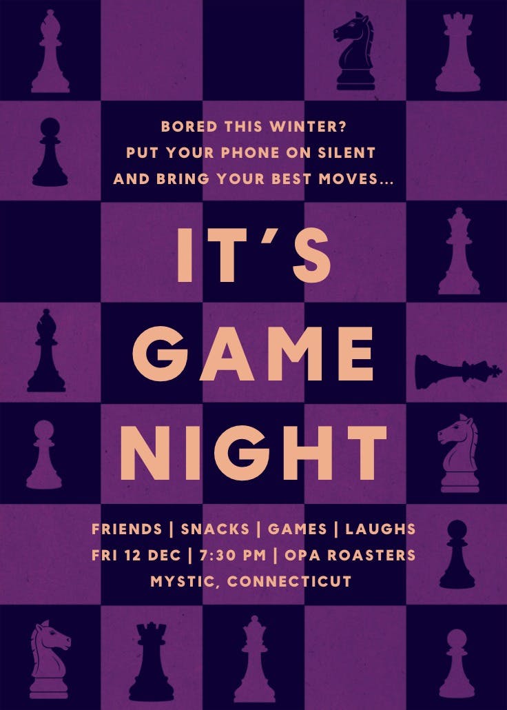 Board bored - printable party invitation