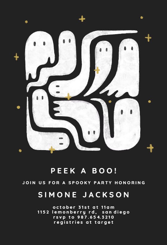 Booo puzzle - halloween party invitation