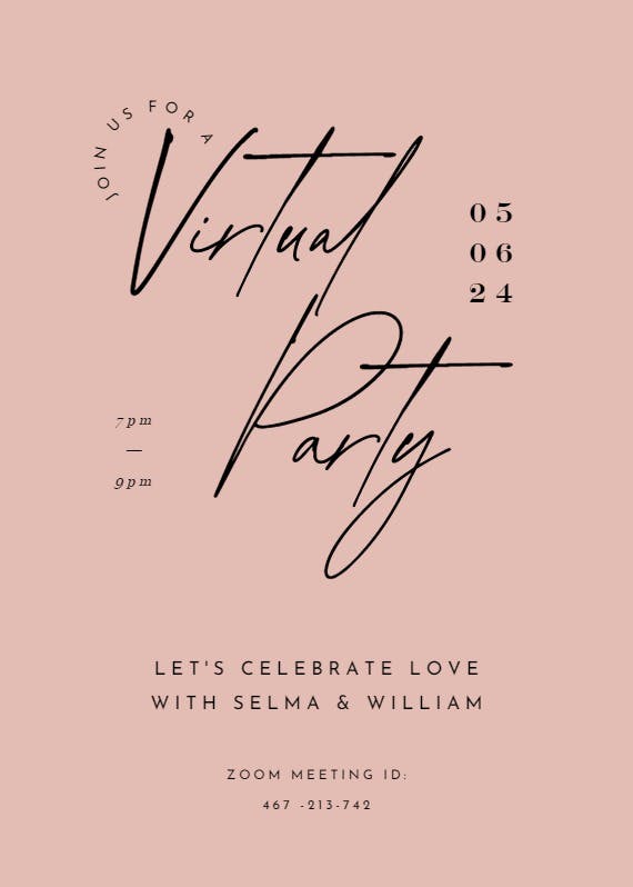 Calligraphy virtual - party invitation