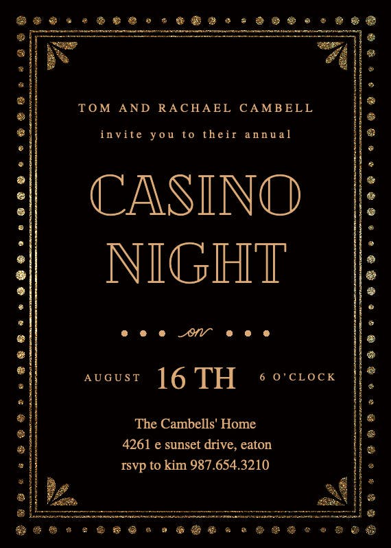 Casino night - party invitation