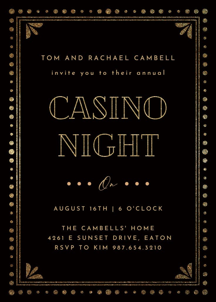 Casino night - party invitation