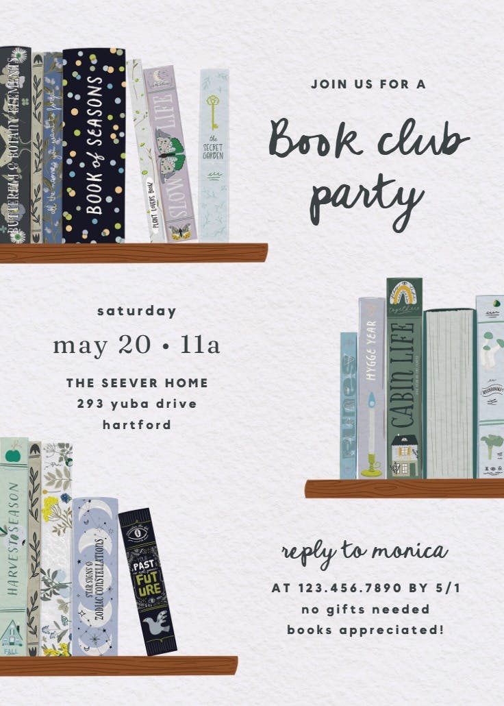 Chapter books - party invitation