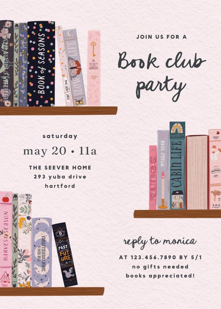 Chapter books - party invitation