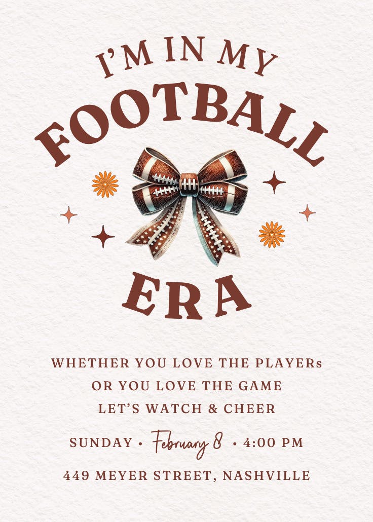 Cheer the players - invitación para fiesta