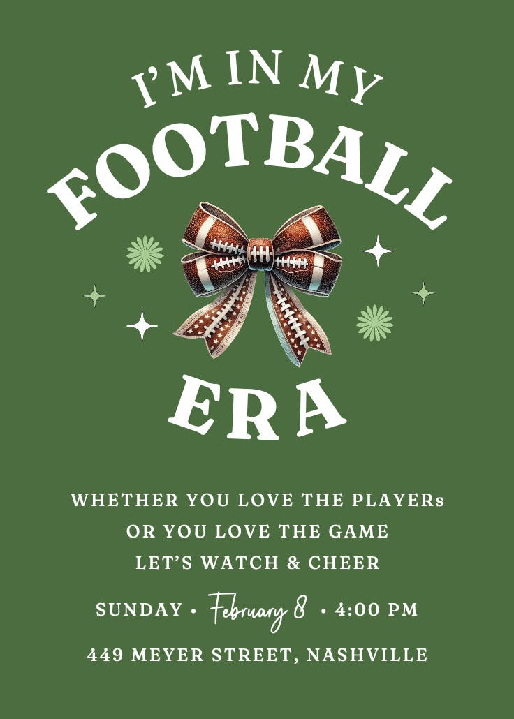 Cheer the players - invitación para fiesta