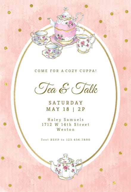tea party invitation templates free