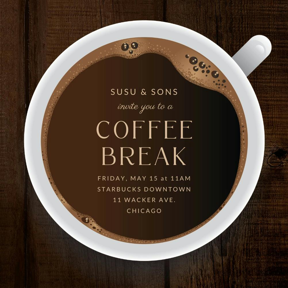 Coffee break - printable party invitation