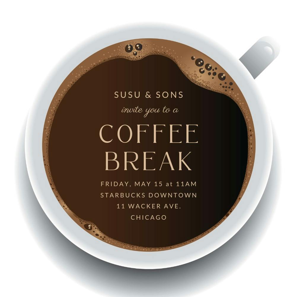 Coffee break - printable party invitation