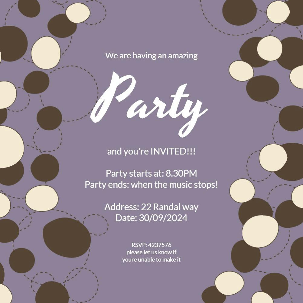 Contemporary cascade - printable party invitation