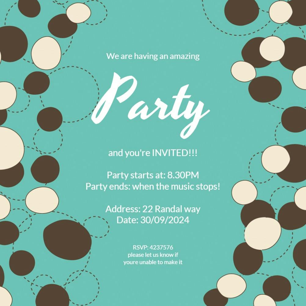 Contemporary cascade - party invitation