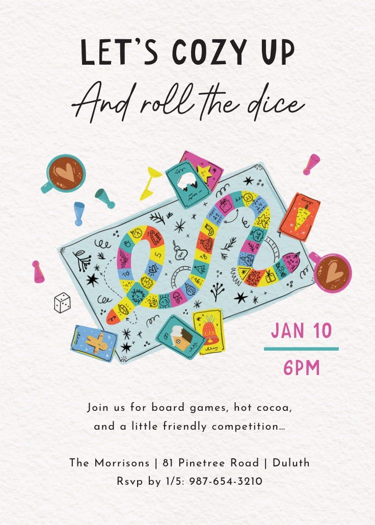 Cozy card games - invitación para todos los días