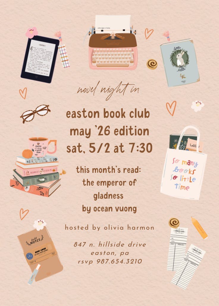 Cozy night - party invitation