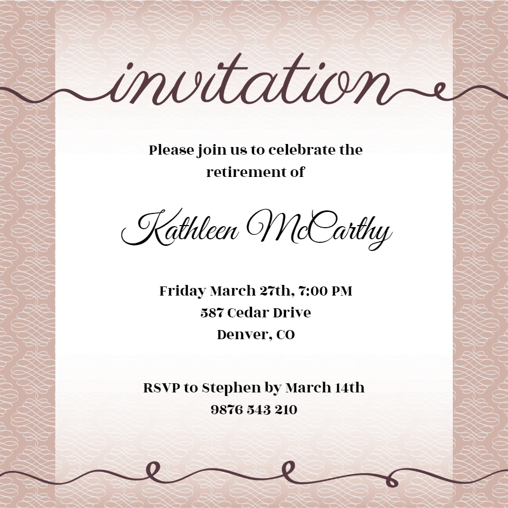 Creative Cursive - Printable Party Invitation (free) 