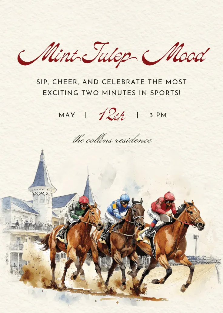 Derby day - parti davetiyesi