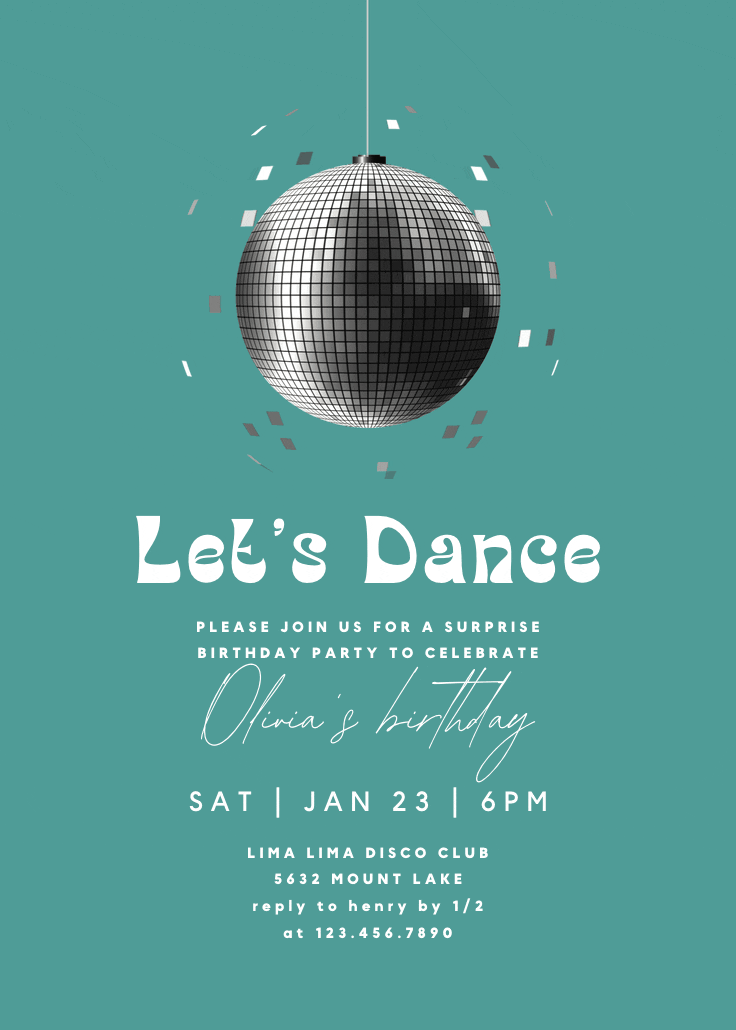 Disco ball - invitación de fiesta