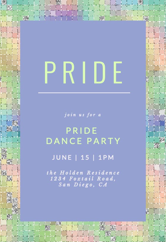 Disco pride - party invitation