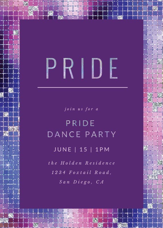 Disco pride - party invitation