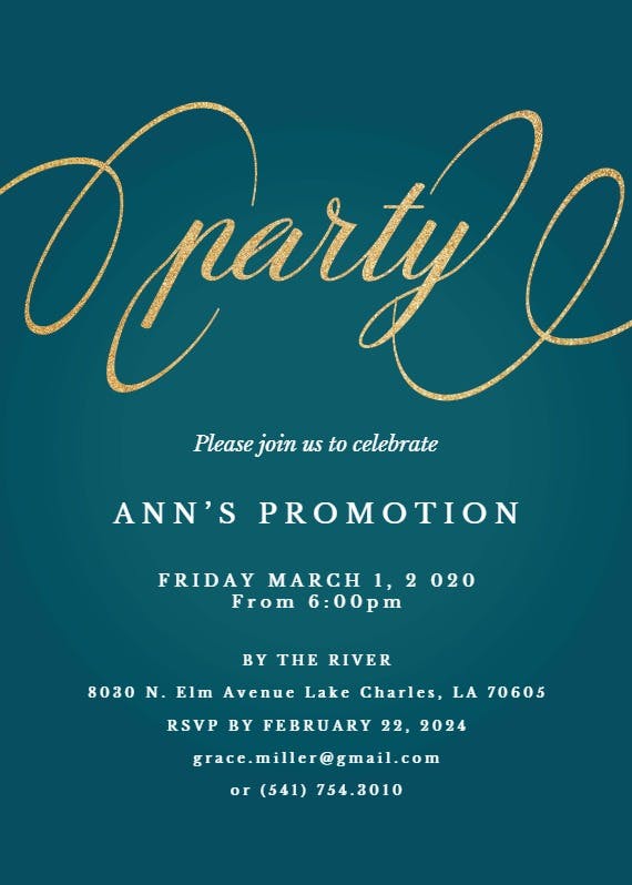 Elegant calligraphy - printable party invitation