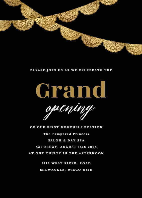 Fiesta buntings - grand opening invitation