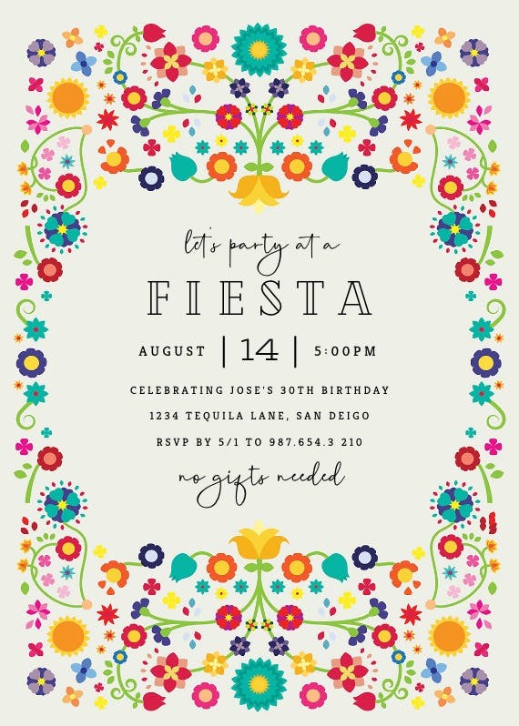 Floral fiesta - invitation