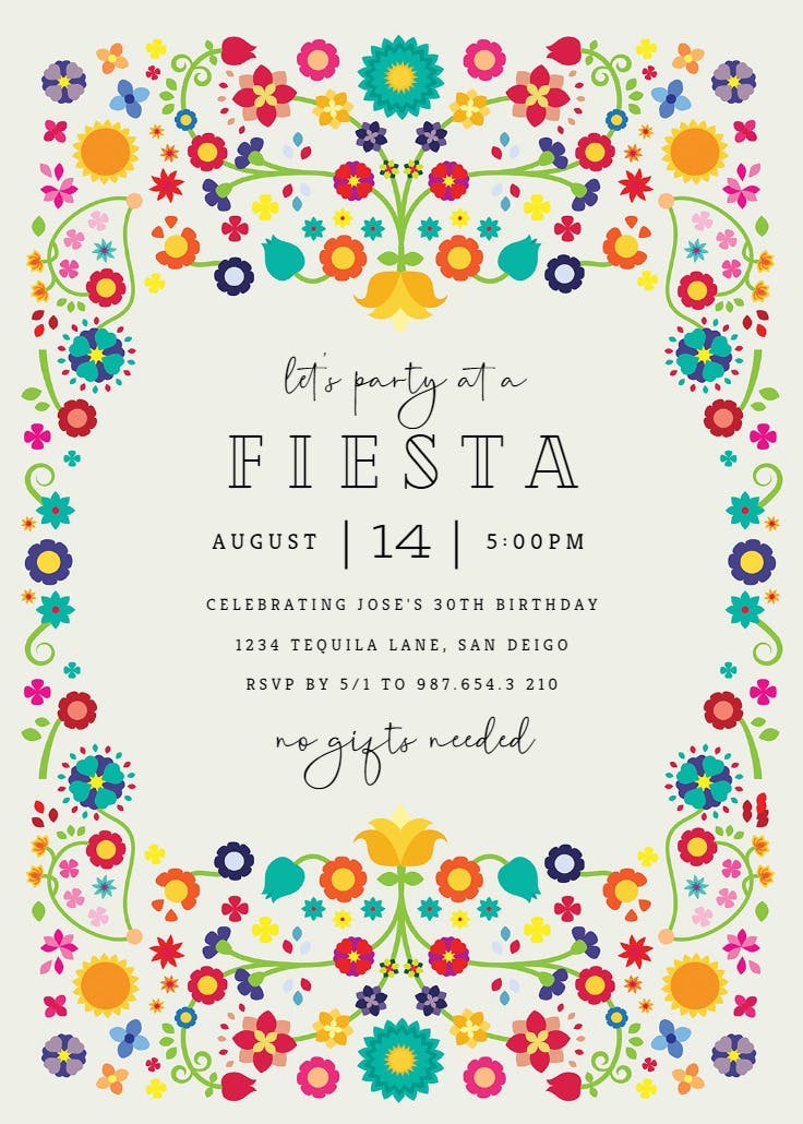 Fiesta Party Invitations Fiesta Party Invitations