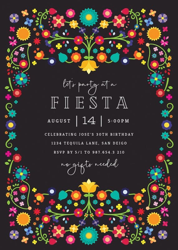 Floral fiesta - printable party invitation