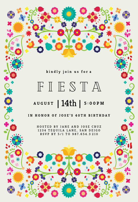 Floral Fiesta - Party Invitation Template (Free 