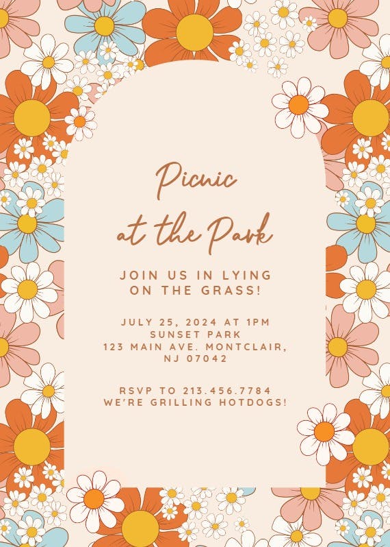 Floral party - party invitation