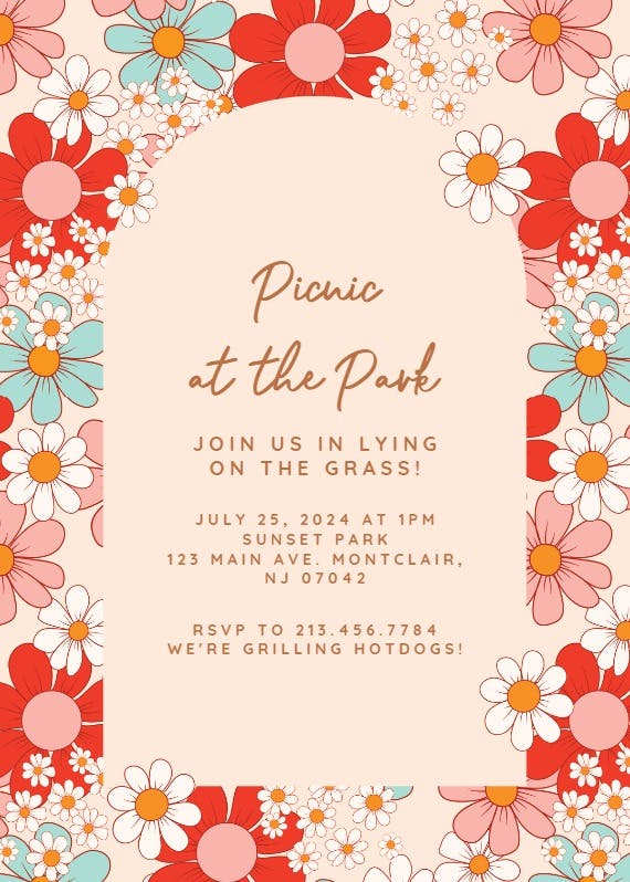 Floral party - party invitation