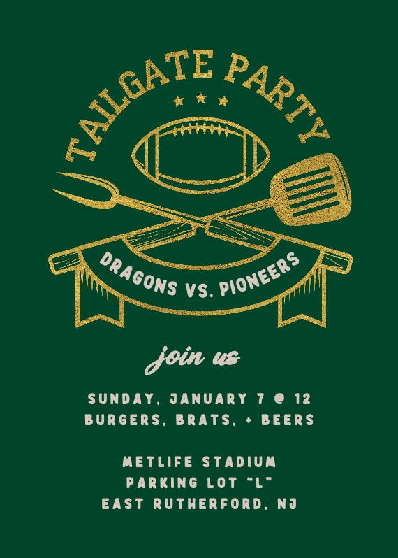 Football fans - printable party invitation