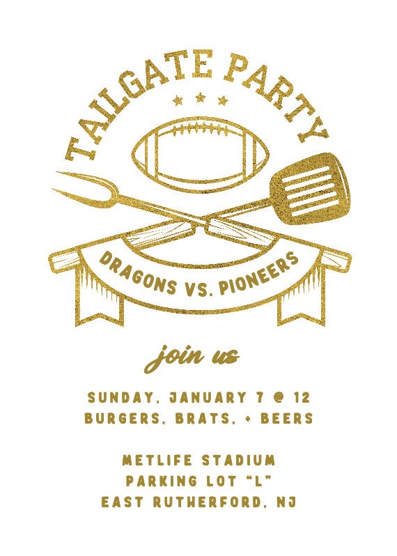 Football fans - printable party invitation