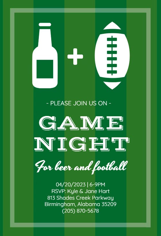 Football super bowl party invitation Template