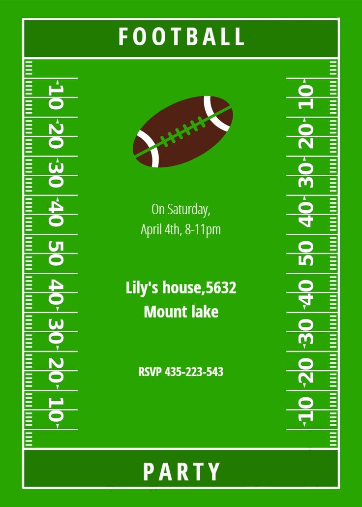 Football party - sports & games invitation