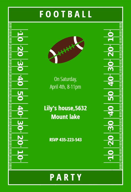 Football party - sports & games invitation
