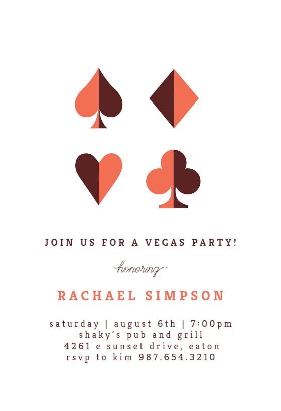 Girly vegas - party invitation