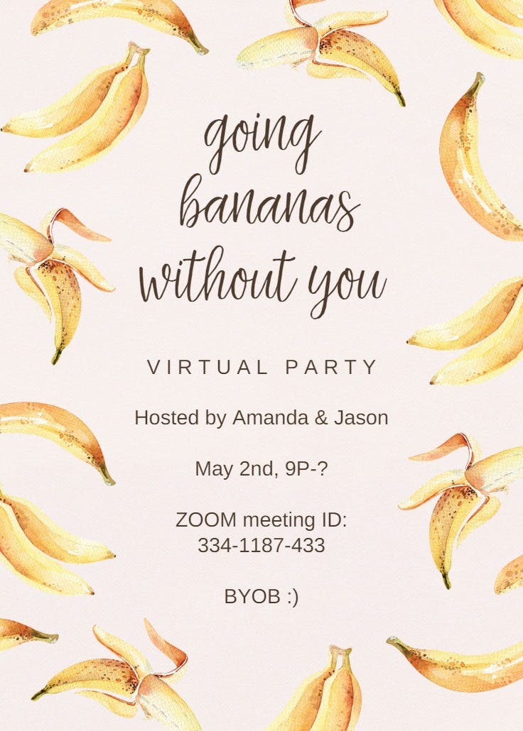 Going bananas - invitation