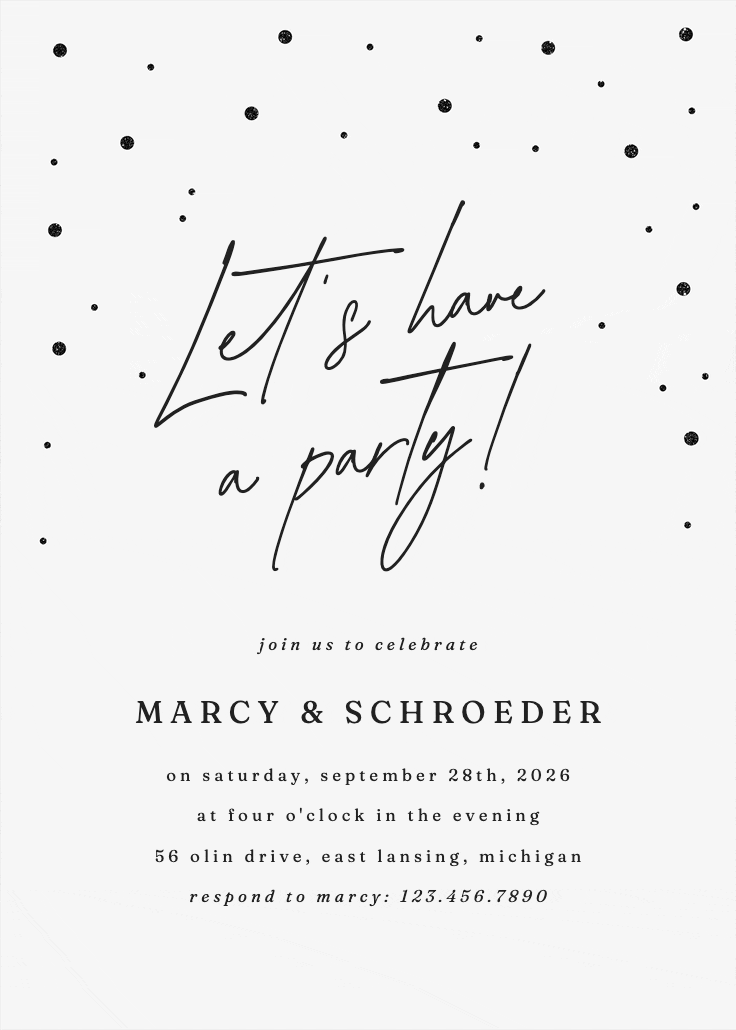 Golden flakes - party invitation