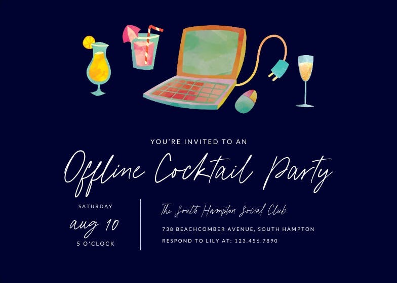 Happy hour - cocktail party invitation