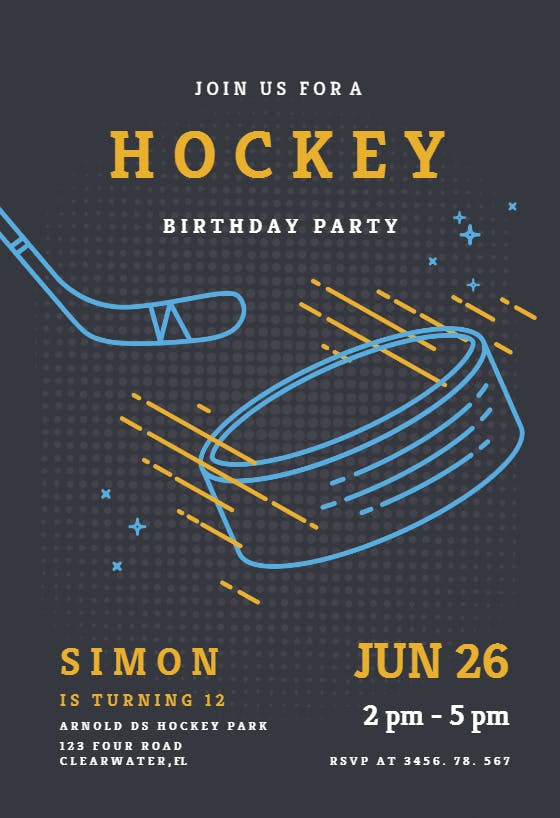 Hockey Party Invite -  Singapore