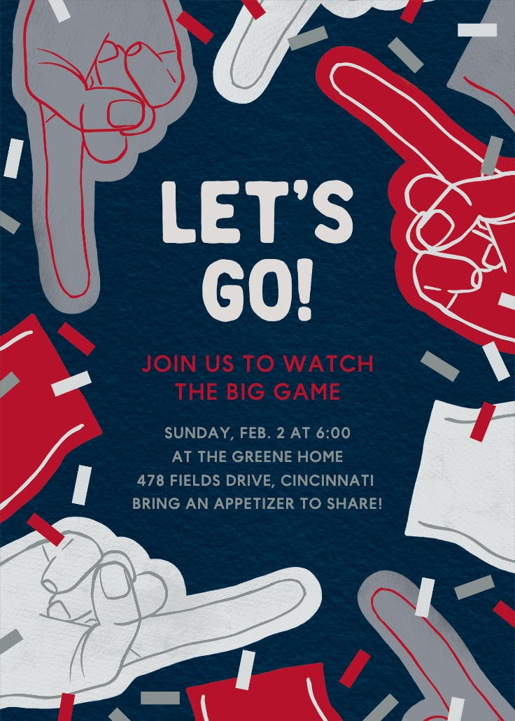 Let's go - sports & games invitation