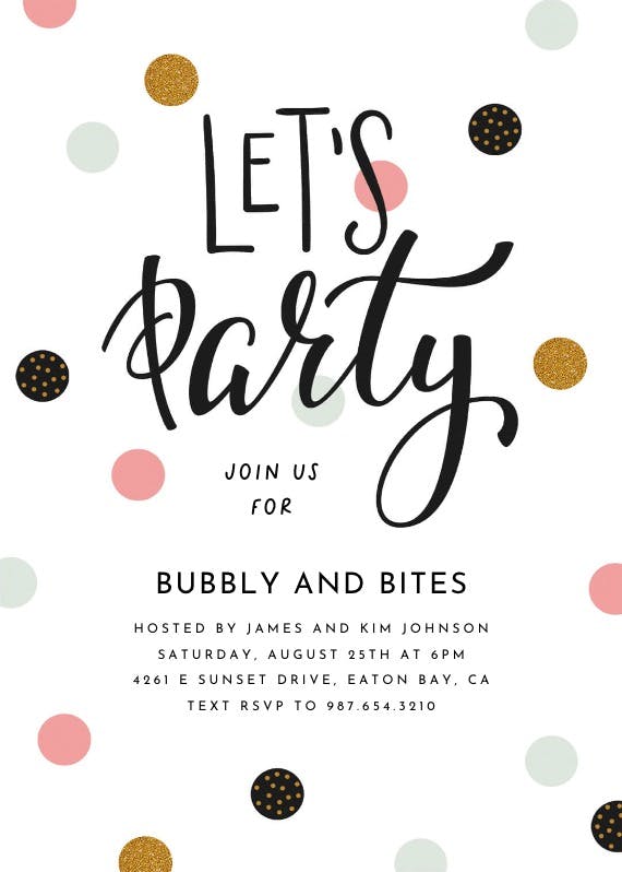 Lets party -  invitación para fiesta cóctel