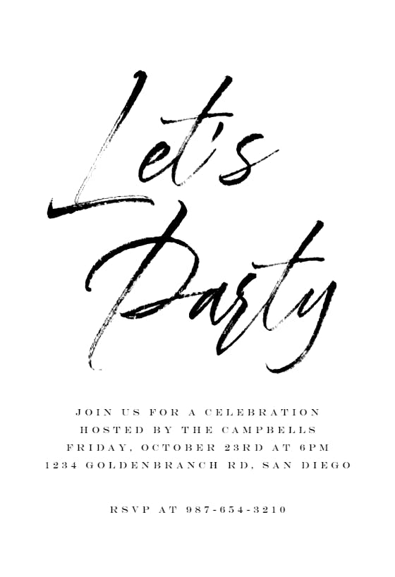 Lets party - printable party invitation