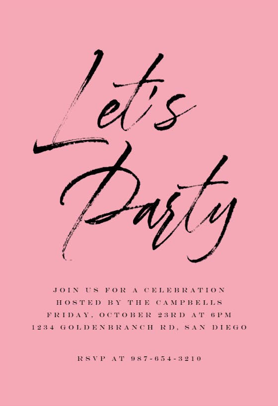 Lets party -  invitación de fiesta