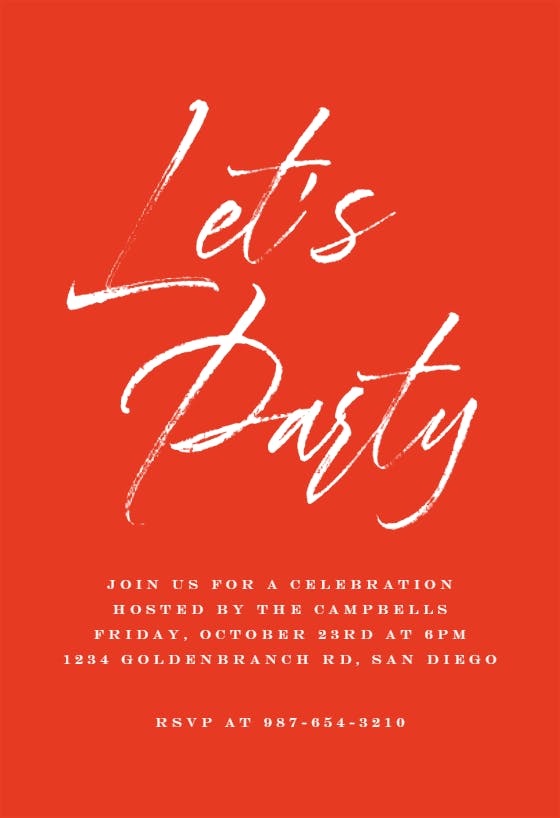 Lets Party - Party Invitation Template (Free) | Greetings Island